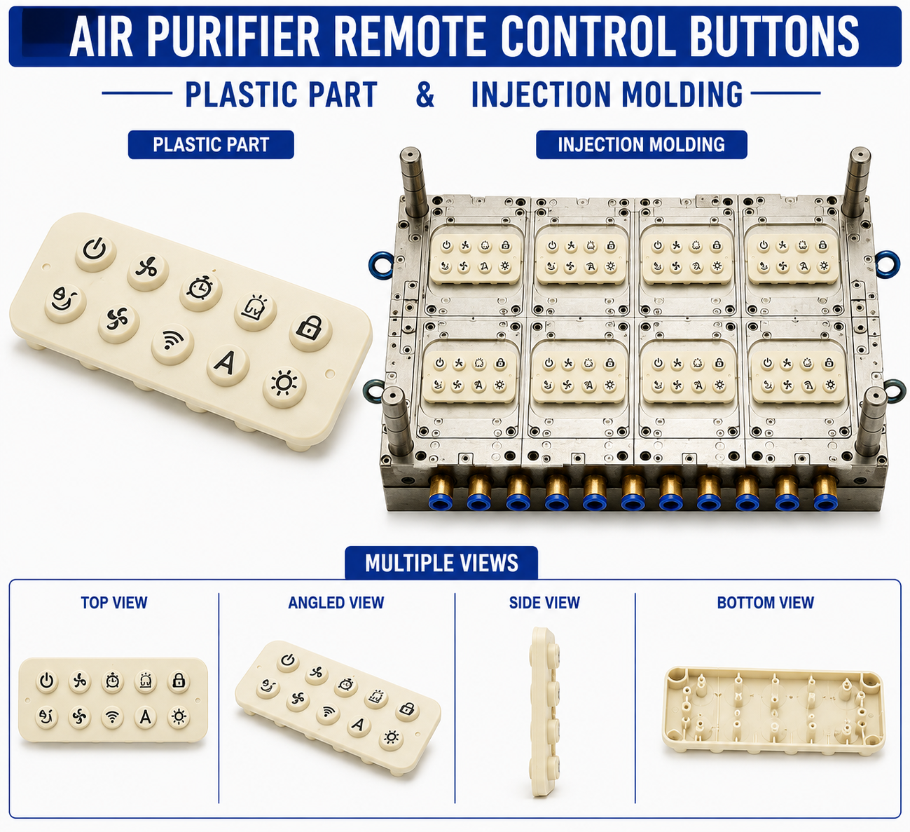 Air Purifier Plastic Remote Control Buttons Mould and Moulding Service